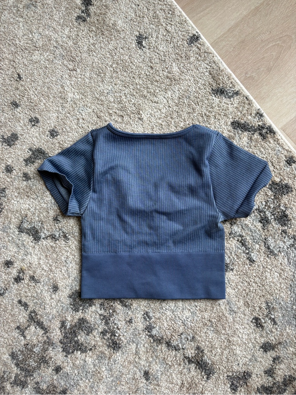 aerie Navy Ribbed Scoop-Neck Crop Top - Picture 3 of 3